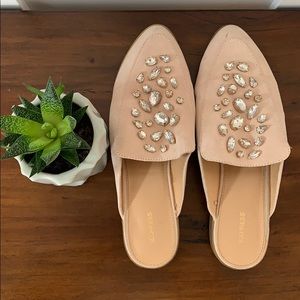 Express Crystal Suede Mules